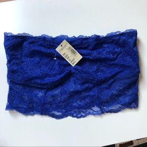 American Eagle Bandeau Bralette Lace Royal Blue Small